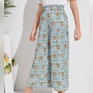 Paper bag waist wide leg pants 9
